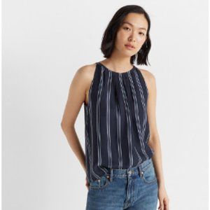 Club Monaco Sleeveless Pleat Neck Top